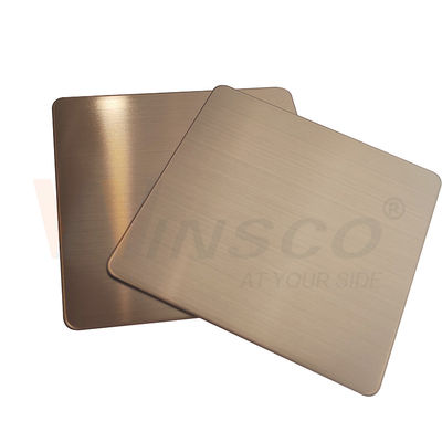 Satin Red Copper Hairline Stainless Steel Sheet 316l Finished AFP Ornamental New Style