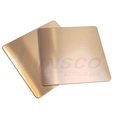 Satin Red Copper Hairline Stainless Steel Sheet 316l Finished AFP Ornamental New Style