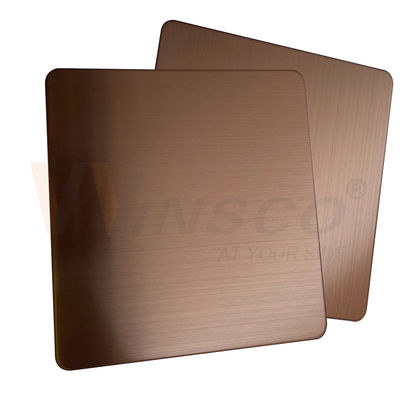 Anti Finger Copper Color Hairline Finish Stainless Steel Sheet For Panel Ornamental