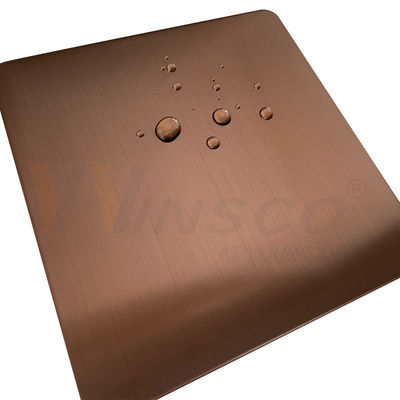 Anti Finger Copper Color Hairline Finish Stainless Steel Sheet For Panel Ornamental