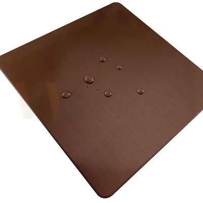 GB 201 304 316 Hairline Stainless Steel Sheet Brown PVD Color Accept Customized