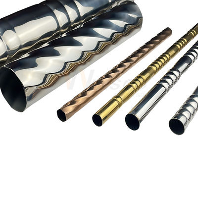 Ss Threaded 0.3mm Decorative Stainless Steel Tube Pipe Various Shapes Inox 201 304 316 Pattern Embossed