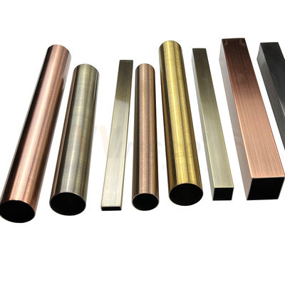 Inox Decorative 0.3mm Stainless Steel Welded Pipe Tube 201 304 316 Grade Hairline Mirror Vacuum Plated Pvd Color