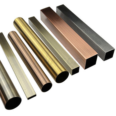 Inox Decorative 0.3mm Stainless Steel Welded Pipe Tube 201 304 316 Grade Hairline Mirror Vacuum Plated Pvd Color