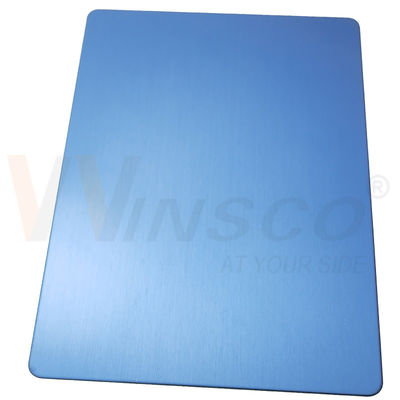 Blue PVD Coated Satin No.4 Hairline Stainless Steel Sheet 304 304L 1000x2000mm | WinscoMetal