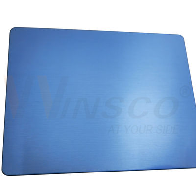 SS 201 Cold Rolled Hairline Inox Plate Metal 4'' X 8'' Blue Satin SS No.4 Sheet