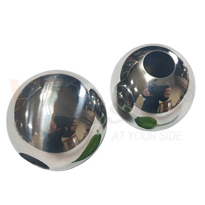 AISI 201 304 SS Handrail Decoration Fittings 51mm 60mm Diameter Stainless Steel Hollow Ball For 19mm Round Pipe