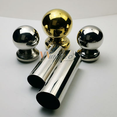 TP 201 304 Inox Balustrade Accessories Gold Mirror Railing Balls Sliver Stainless Steel Armrest Ball For Round Tube