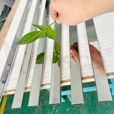 SUS 304 8K Mirror Surface PVD Color Inox Rectangular Tube 30mmx10mm Size 1.2mm 1.5mm Thick Stainless Steel Bathroom Pipe