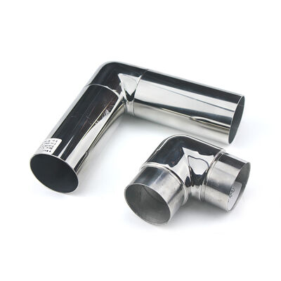 Mirror Polished Stainless Steel 90 Degree Handrail Elbow Connector for Round Tubes