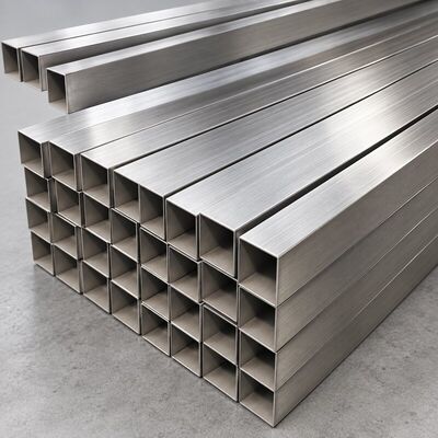 ASTM A554 Brushed Stainless Steel Square Tube 201 304 316 Decorative Inox Hollow Section for Railings and Architecture