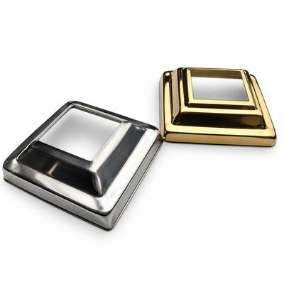201 304 Grade Inox Handrail Accessories Silver Gold Stainless Steel Balcony Railing Base Cover For Square Post