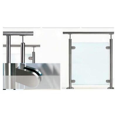 D Shape Inox Stair Clip Grade 304 316 Stainless Steel Glass Clamp For 38.1mm 42.4mm 48.3mm 2'' Round Railing