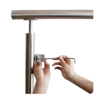 D Shape Inox Stair Clip Grade 304 316 Stainless Steel Glass Clamp For 38.1mm 42.4mm 48.3mm 2'' Round Railing