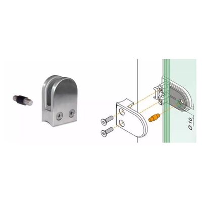 D Shape Inox Stair Clip Grade 304 316 Stainless Steel Glass Clamp For 38.1mm 42.4mm 48.3mm 2'' Round Railing