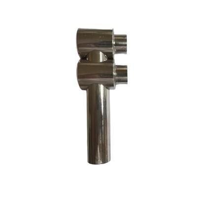 SUS304 SUS316 Mirror Satin Stainless Steel Cross Bar Holder with Blind Passant Hole for Handrail and Balustrade Fittings