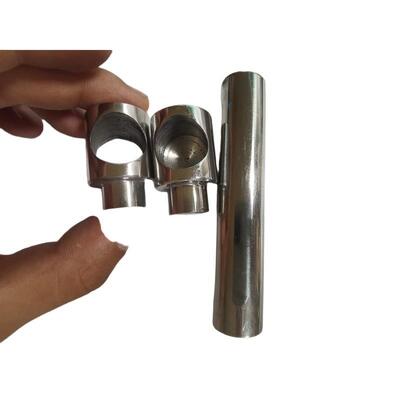 SUS304 SUS316 Mirror Satin Stainless Steel Cross Bar Holder with Blind Passant Hole for Handrail and Balustrade Fittings