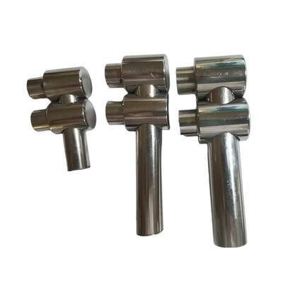 SUS304 SUS316 Mirror Satin Stainless Steel Cross Bar Holder with Blind Passant Hole for Handrail and Balustrade Fittings