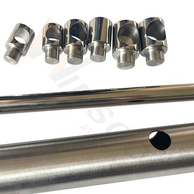 SUS304 SUS316 Mirror Satin Stainless Steel Cross Bar Holder with Blind Passant Hole for Handrail and Balustrade Fittings