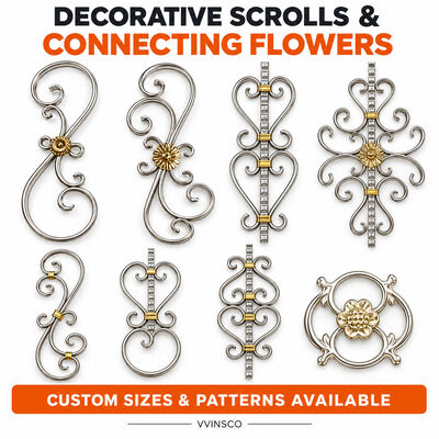 Stainless Steel Decorative Scrolls, Floral Ornaments & Railing Panels