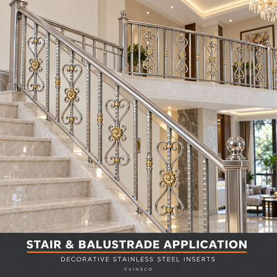 Stainless Steel Decorative Scrolls, Floral Ornaments & Railing Panels