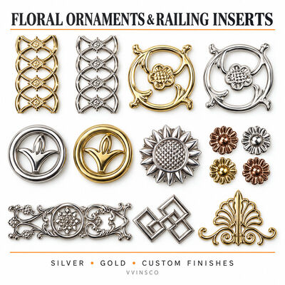 Stainless Steel Decorative Scrolls, Floral Ornaments & Railing Panels