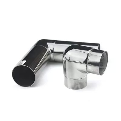 SS201, SS304 & SS316 Stainless Steel 90° Short Handrail Elbow for 25.4–50.8mm Round Tubes