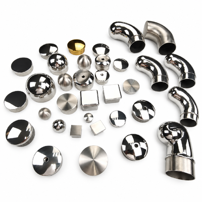 SUS 201 304 316 Stainless Steel Round and Square Tube End Caps for Handrails