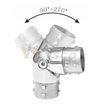 304/316 Stainless Steel Adjustable Handrail Elbow, Swivel Railing Tube Connector Fittings