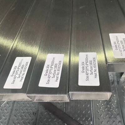 40×20mm Stainless Steel Rectangular Tube with 180G Hairline Finish in SS201 304 316 Grade