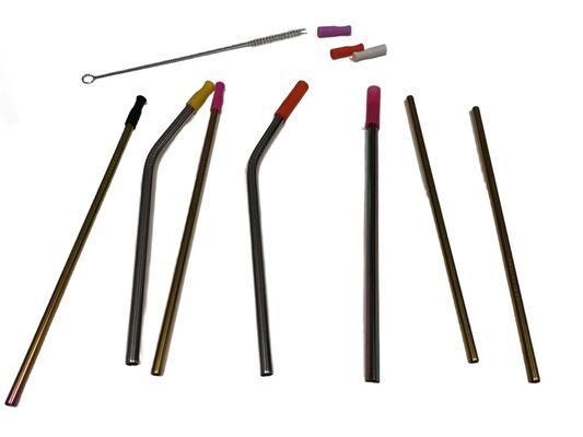304 Stainless Steel Drinking Straws - Reusable Metal Straws with Custom Colors for Beverages