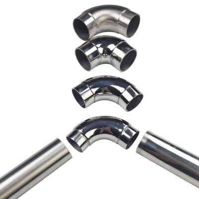 Custom Surface Finish 201/304/316 Grade Stainless Steel Elbow Handrail Tube Connector in Metric and Inch Sizes