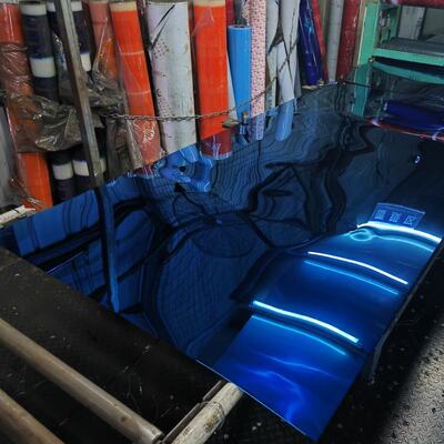 4ftx8ft Inox Metal Sheet 1220mmx2440mm SS 201 Blue Stainless Steel Plate 3.0mm Thickness