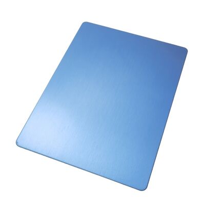 SS 201 Cold Rolled Hairline Inox Plate Metal 4'' X 8'' Blue Satin SS No.4 Sheet