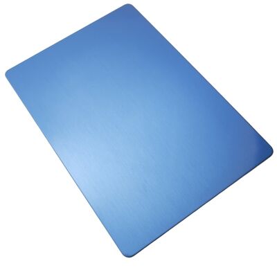 SS 201 Cold Rolled Hairline Inox Plate Metal 4'' X 8'' Blue Satin SS No.4 Sheet