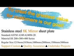 Titanium Gold 304 Stainless Steel Mirror Finish 1219mm For Decoration