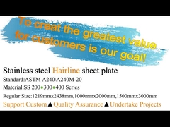 TP 201 304 316 430 AFP Decorative Hairline No.4 Surface Stainless Steel Sheet