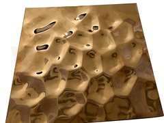 SS Mirror Yellow Bronze Big Beehive Embossed Sheet