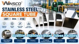 Custom 201 304 316 Stainless Steel Square Tube | VVINSCO Factory