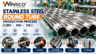 201 304 316 Stainless Steel Round Tube Production | VVINSCO Factory